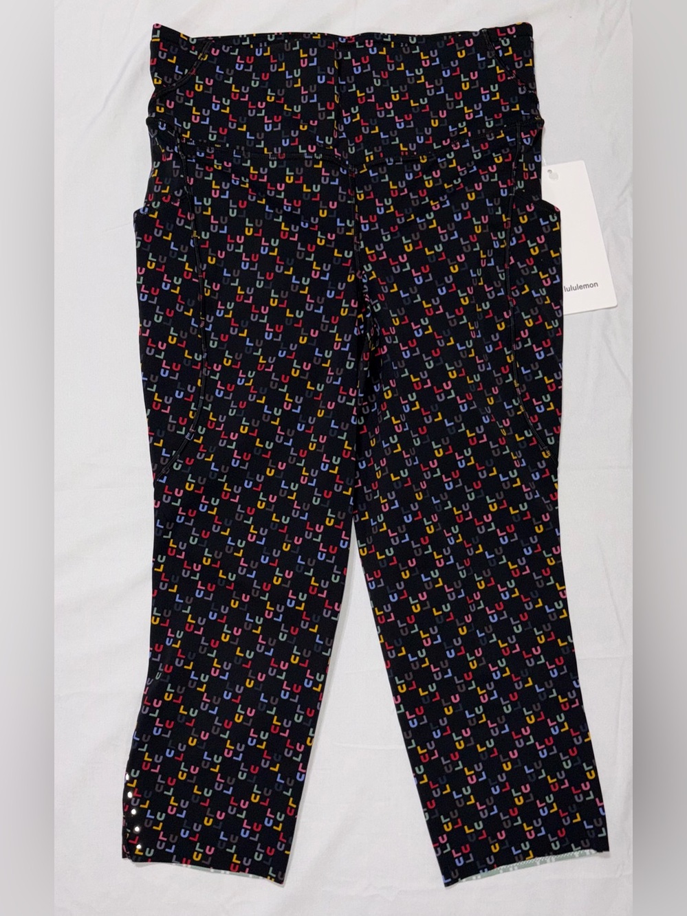 NWT*LULULEMON*SIZE 8*FAST & FREE HIGH RISE 19” L PANT W/POCKETS*LULU BLOCK PRINT